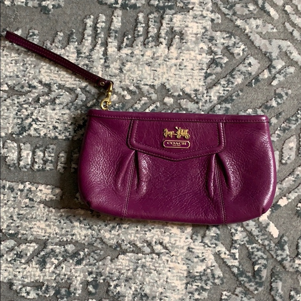 Super cute purple coach wristlet